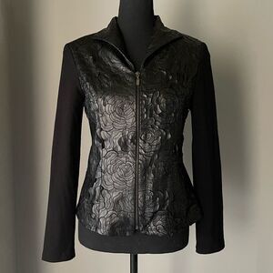 SCAPA Lauren Perre Faux Leather Embellished Jacket